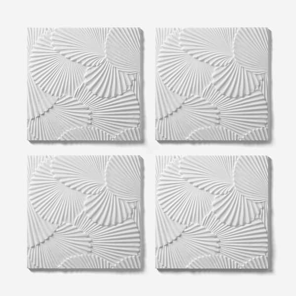 Okeanos Carved White Thassos 16x16 3D Honed Marble Tile