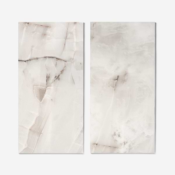 Basic Marble Onyx Aurelia Beige 12x24 Satin Porcelain Tile in Light Beige with veining, View 5, open zoomed image