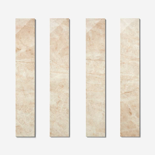 Grand Taj Mahal Champagne Beige 4x24 Stone Look Polished Porcelain Tile in Beige, View 5, open zoomed image