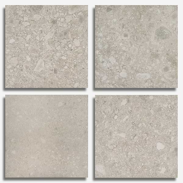 Rizo Silver Beige 24x24 Terrazzo Look Matte Porcelain Tile