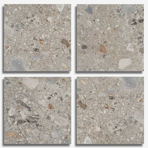 Rizo Earth Gray 24x24 Terrazzo Look Matte Porcelain Tile