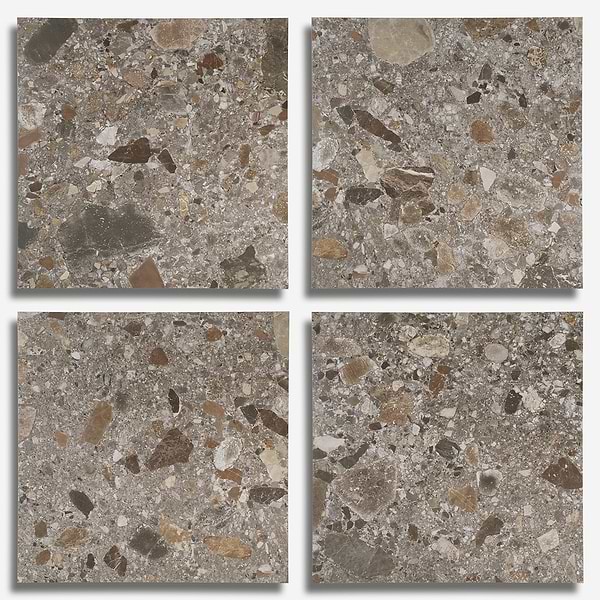 Rizo Fossil Gray 24x24 Terrazzo Look Matte Porcelain Tile