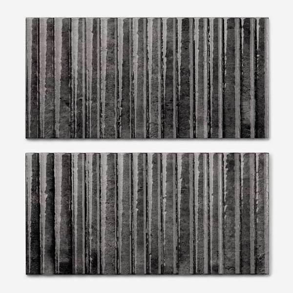 Curve Fluted Black 6x12 3D Glossy Ceramic Tile