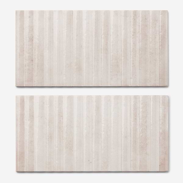 Curve Fluted White 6x12 3D Glossy Ceramic Tile