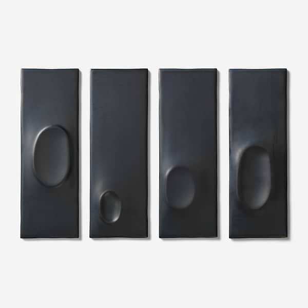 Telos Deco Midnight Metallic 4x12 Matte Ceramic Tile in Metallic, View 4, open zoomed image