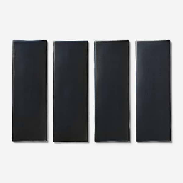 Telos Midnight Metallic 4x12 Matte Ceramic Tile in Metallic, View 4, open zoomed image