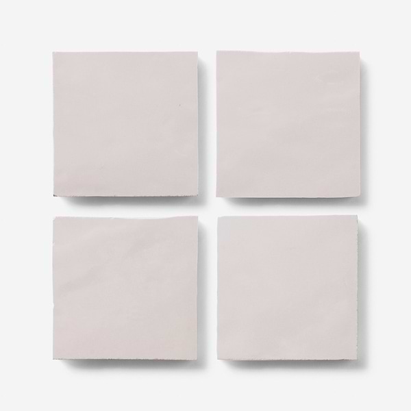 Zelora Cloud White 4x4 Zellige Look Glossy Ceramic Tile