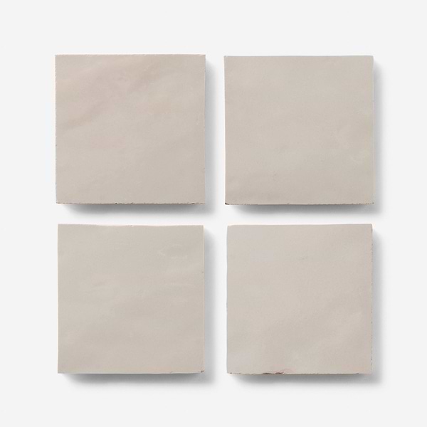 Zelora Linen Beige 4x4 Zellige Look Glossy Ceramic Tile