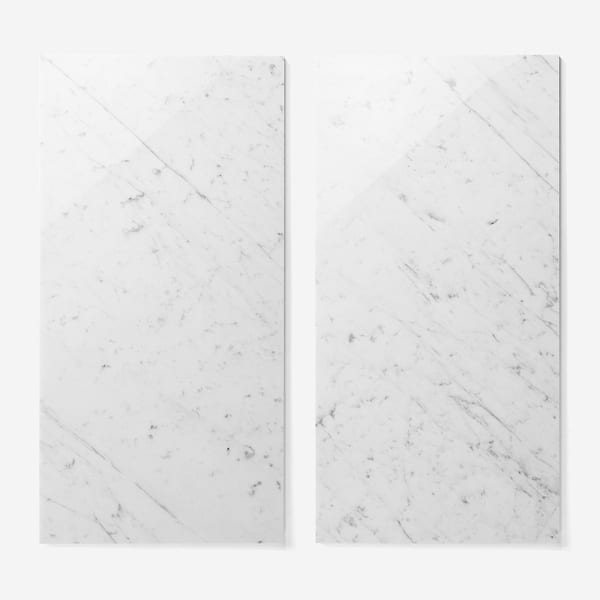 Bianco Carrara Premium "C" 12x24 Polished Marble Tile in White, View 5, open zoomed image