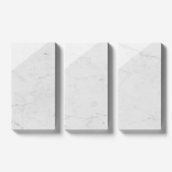 Bianco Carrara 3x6 Polished Marble Tile in White, View 5, open zoomed image