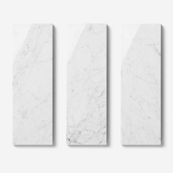 Bianco Carrara 4x12 Polished Marble Tile in White, View 5, open zoomed image