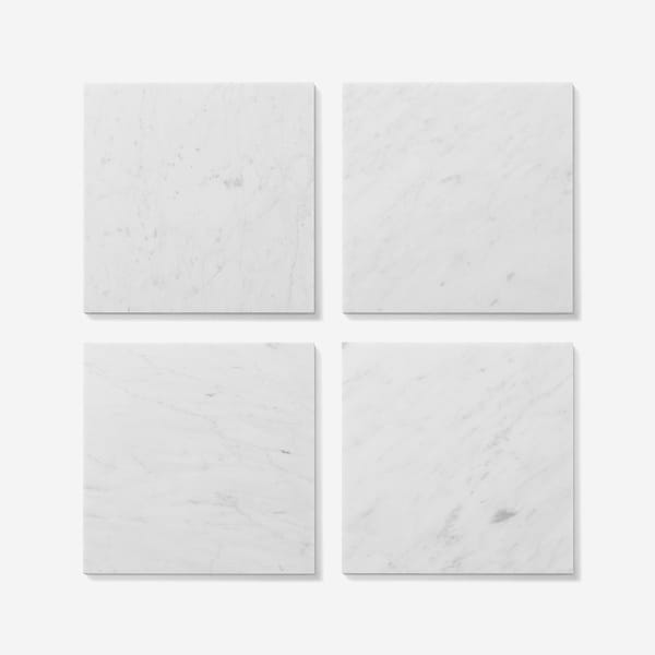 Bianco Carrara 8x8 Honed Marble Tile