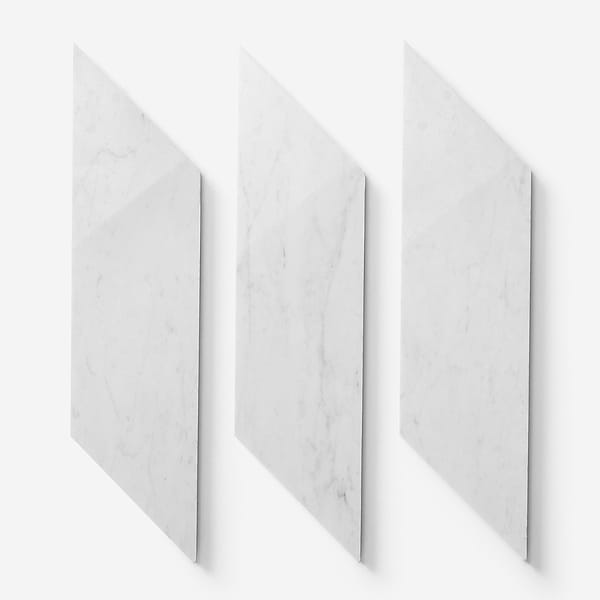 Bianco Carrara 3x12 Chevron Polished Marble Tile
