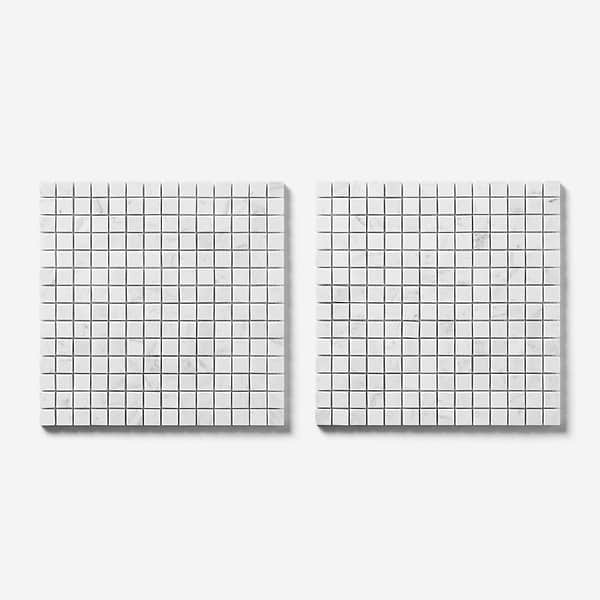 Bianco Carrara 1x1 Honed Marble Mosaic Tile