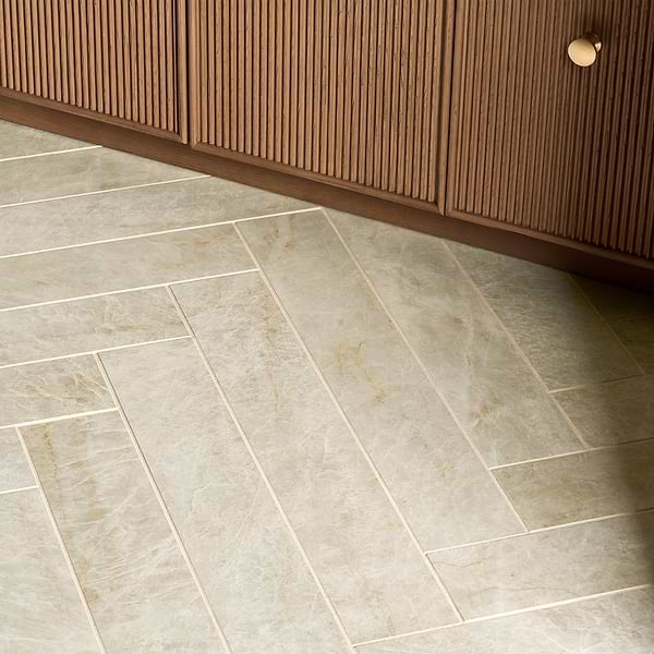 Grand Taj Mahal Pearl Beige 4x24 Stone Look Matte Porcelain Tile in Beige, View 5, open zoomed image
