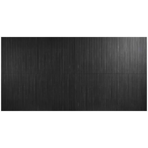 Kenridge Ribbon Black 24x48 Wood Look Fluted Matte Porcelain Tile