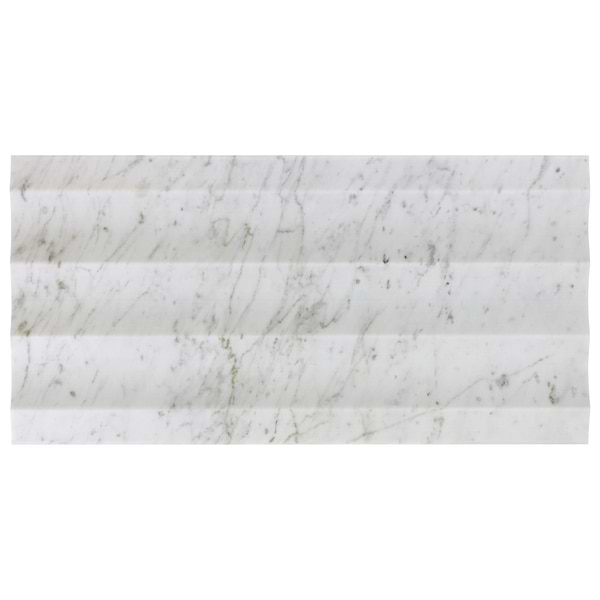 Stonework Fluted Carrara White 12x24 3D Honed Marble Tile