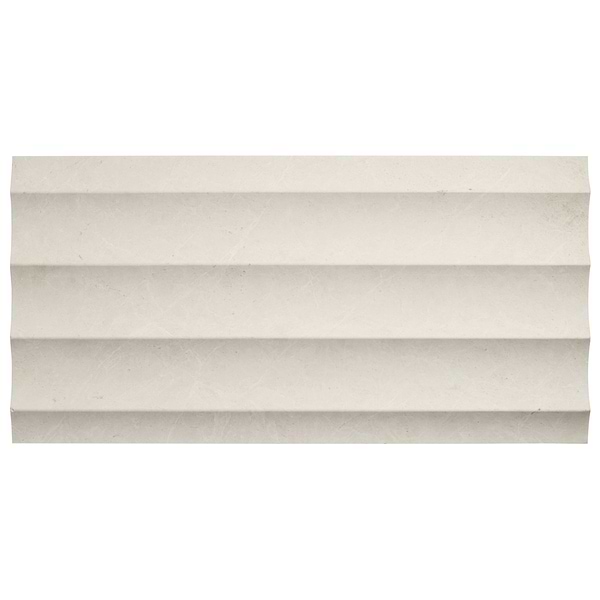 Vanilla Fluted Warm White 12x24 3D Honed Marble Tile in Warm White, View 5, open zoomed image