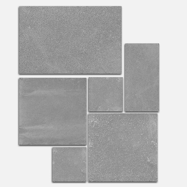 Sendero Riviera Gray French Pattern Tumbled Limestone 2CM Outdoor Paver