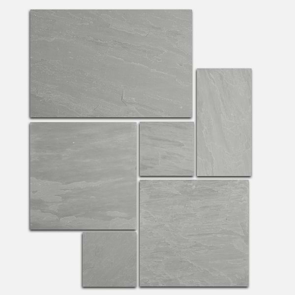 Sendero Asheville Gray French Pattern Brushed Sandstone 2CM Outdoor Paver