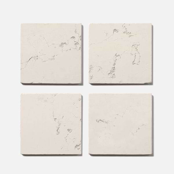 Bianco Perlino 8x8 Tumbled Marble Tile