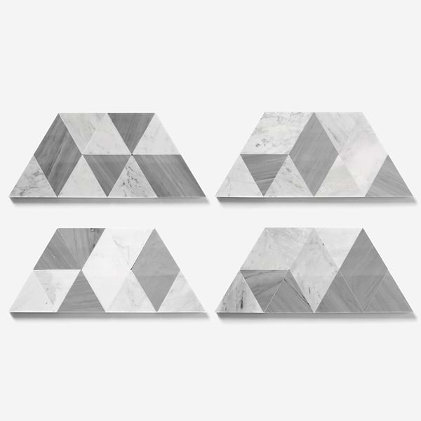 Prism Grana Gray Polished Marble Mosaic Tile