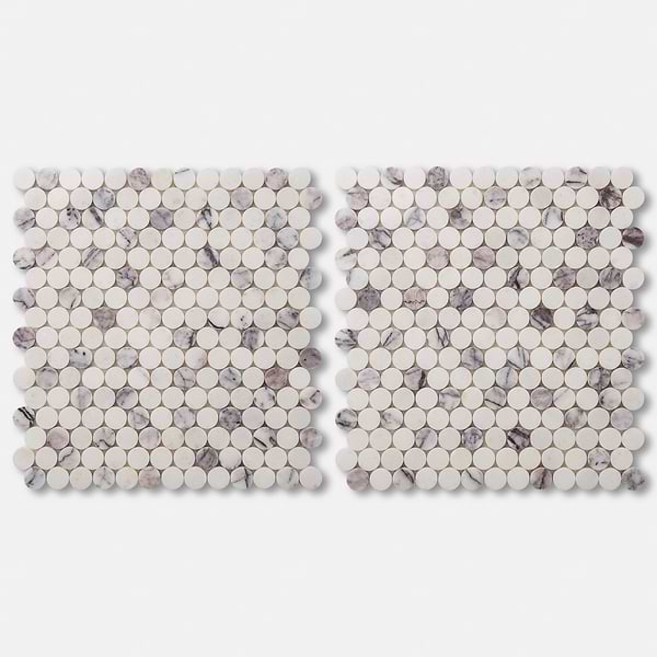 Lilac Premium 1" Penny Round Polished Marble Mosaic Tile