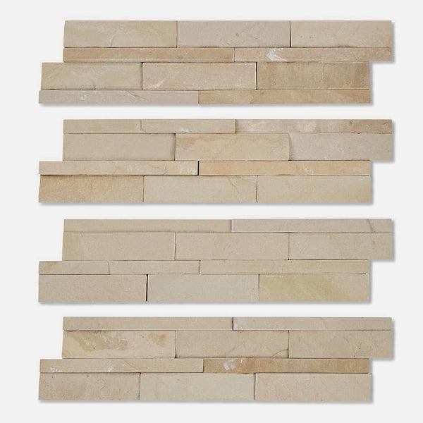 Tenerife Portland Beige 6x24 Splitface Sandstone Stacked Stone Tile