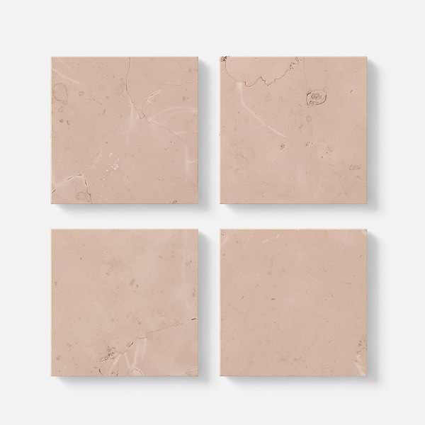 Rosa Perlino 4x4 Brushed Marble Tile