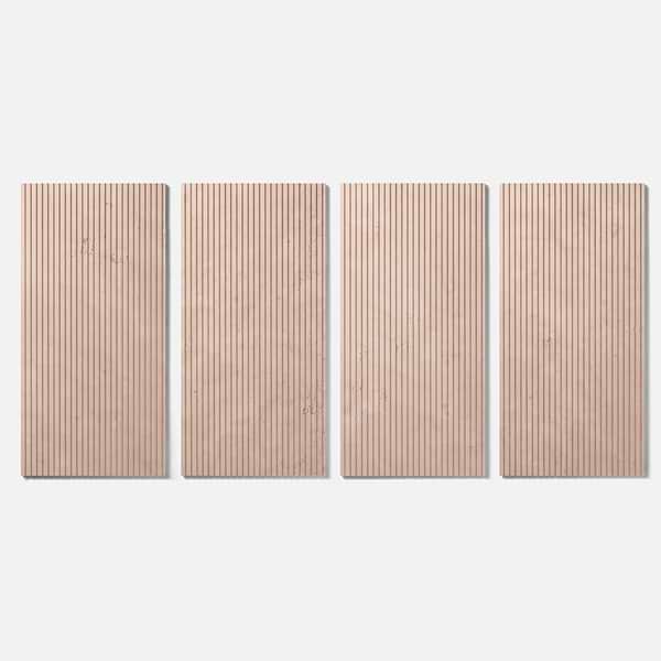 Stonework Pleat Rosa Perlino 12x24 3D Honed Marble Tile
