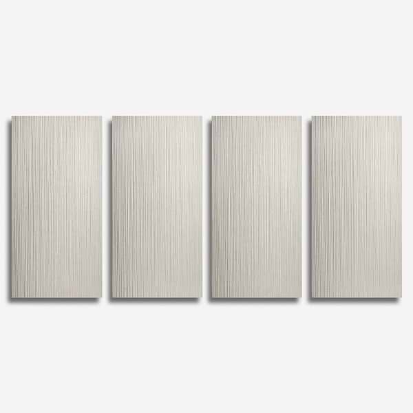 Caldaria Pleated Ivory White 24x48 Textured Matte Porcelain Tile