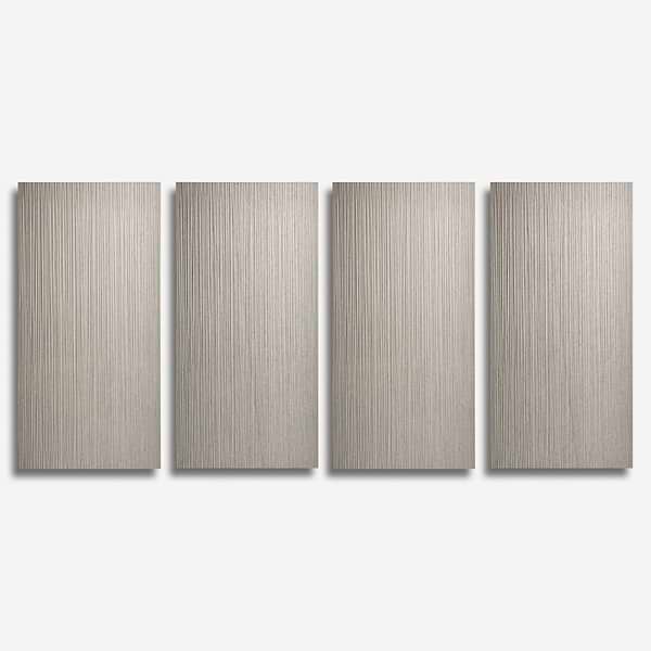 Caldaria Pleated Silver Gray 24x48 Textured Matte Porcelain Tile