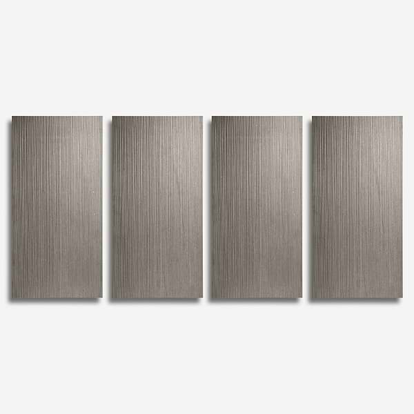 Caldaria Pleated Smoke Gray 24x48 Textured Matte Porcelain Tile