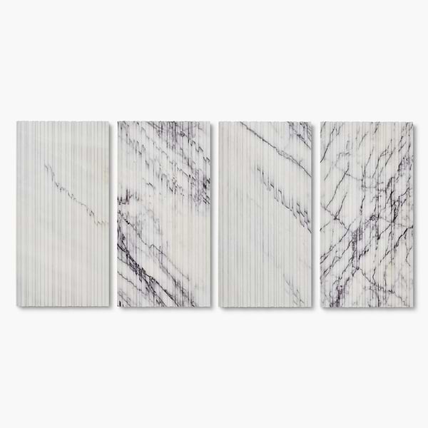 Stonework Stria Lilac 12x24 3D Honed Marble Tile