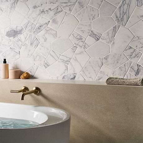 Nature Organica Lilac Tumbled Marble Mosaic Tile