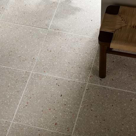 True Terrazzo Dove Gray 16x16 Polished Terrazzo Tile