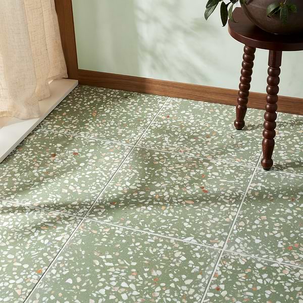 True Terrazzo Lisbon Green 16x16 Polished Terrazzo Tile