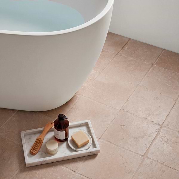Rosa Perlino 8x8 Tumbled Marble Tile