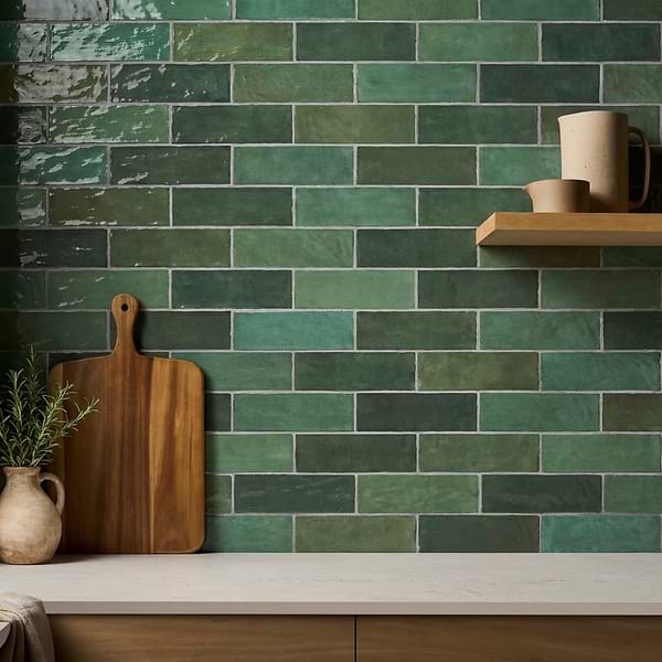 Portmore Green 3x8 Glossy Ceramic Subway Tile