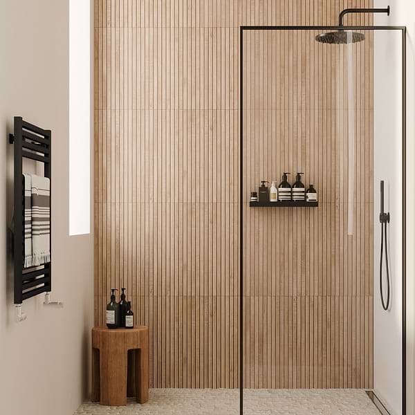 Kenridge Ribbon Maple Brown 24x48 Wood Look Matte Fluted Porcelain Tile