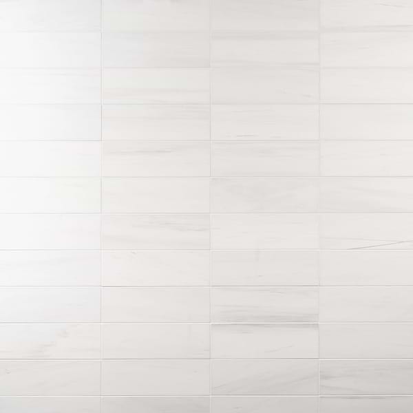 Bianco Dolomite White 4x12 Premium Honed Marble Tile