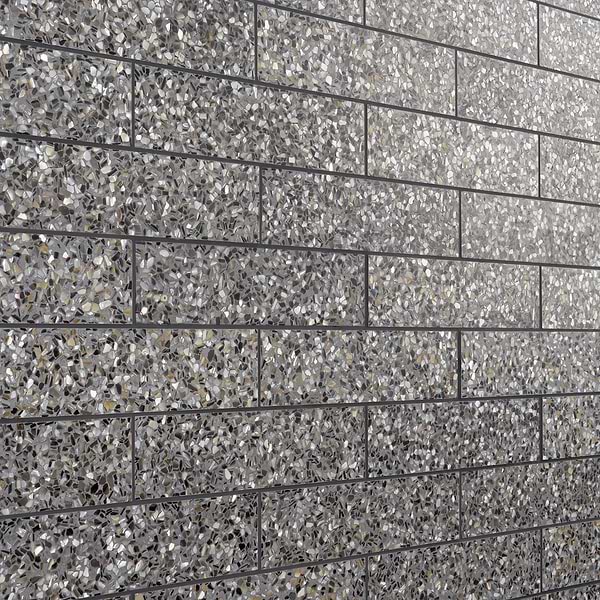 Reef Gray 3x12 Polished Pearl Terrazzo Subway Tile