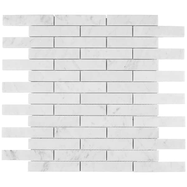 Carrara 3/4X4 Big Brick Pattern Polished Marble Mosaic Tile