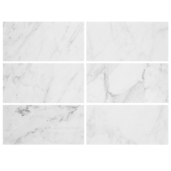 Sample-Bianco Carrara 3x6 Polished Marble Tile