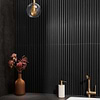 Stonework Peak Black Jade 12x24 3D Satin Marble Tile
