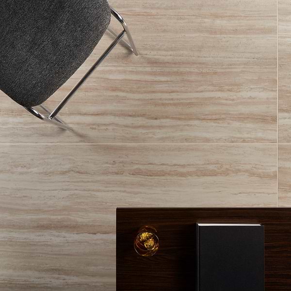 Nashville Beige 24x48 Travertine Look Polished Porcelain Tile