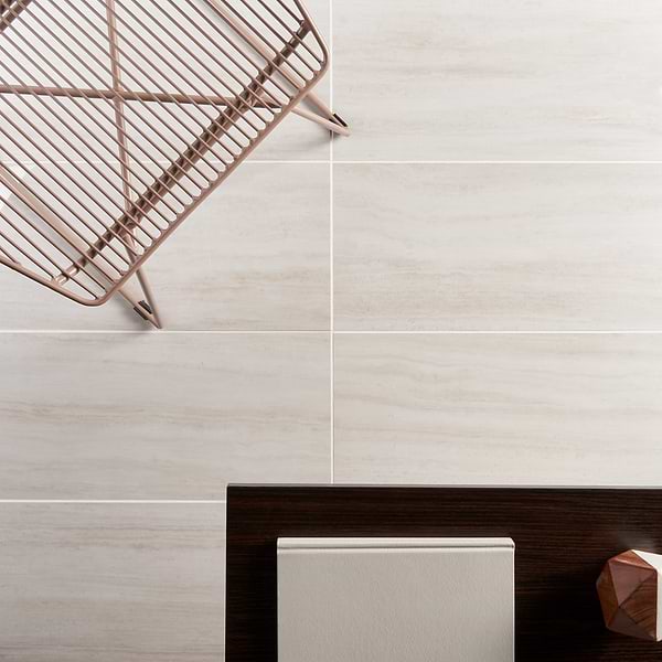 Nashville White 12x24 Travertine Look Polished Porcelain Tile