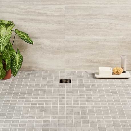 Nashville Gray 2x2 Travertine Look Matte Porcelain Mosaic Tile