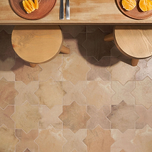 Parma Cotto Brown Matte Star and Cotto Brown Matte Cross 6" Terracotta Look Porcelain Tile