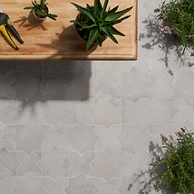 Parma Dove Gray Matte Star and Dove Gray Matte Cross 6" Porcelain Tile